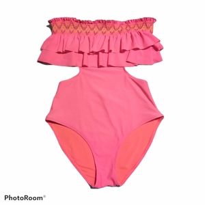 Aerie Monokini Swimsuit Pink with ruffles